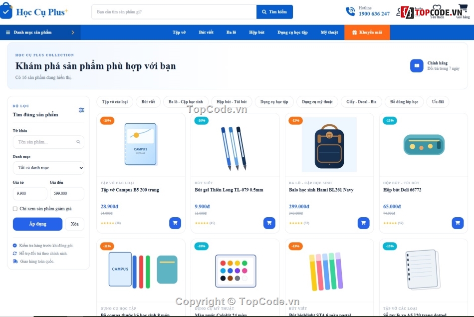 Học sinh,Website bán đồ dùng,bán
